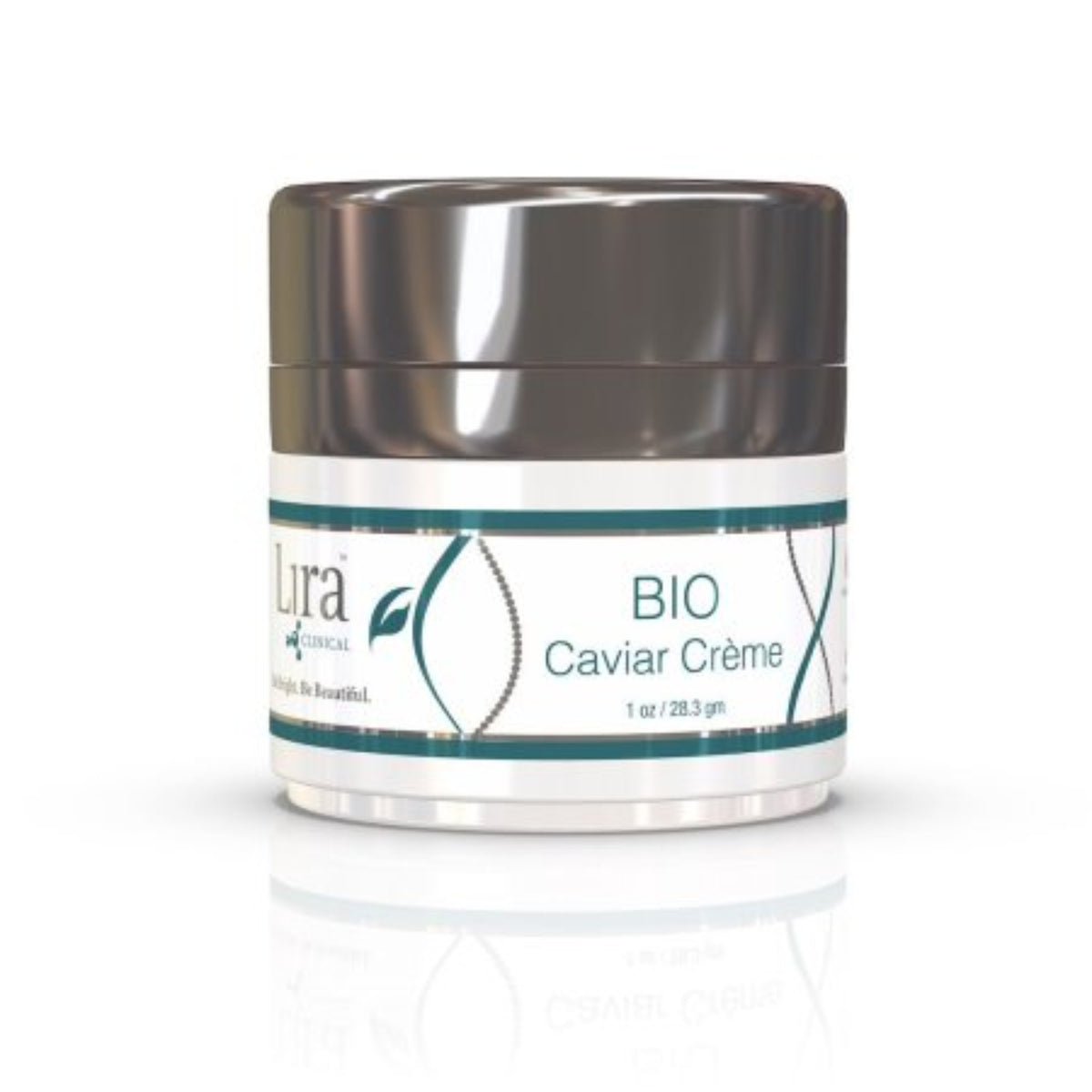 BIO caviar krem fra lira clinical Krukke på hvit bakgrunn: kaviariekstrakt og plantestamceller for fastere og mer strålende hud