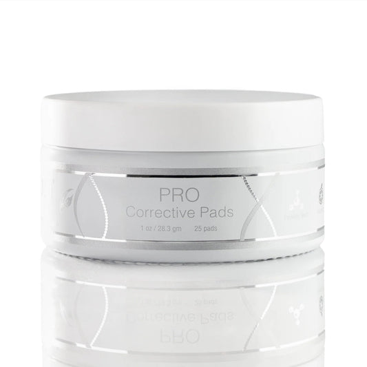 Lira Clinical PRO Corrective Pads eske – grå PRO Anti-Aging Pads-eske med Lira Clinical-logo og «Be Bright. Be Beautiful.» slagord, eksfolierende pads med syrer og