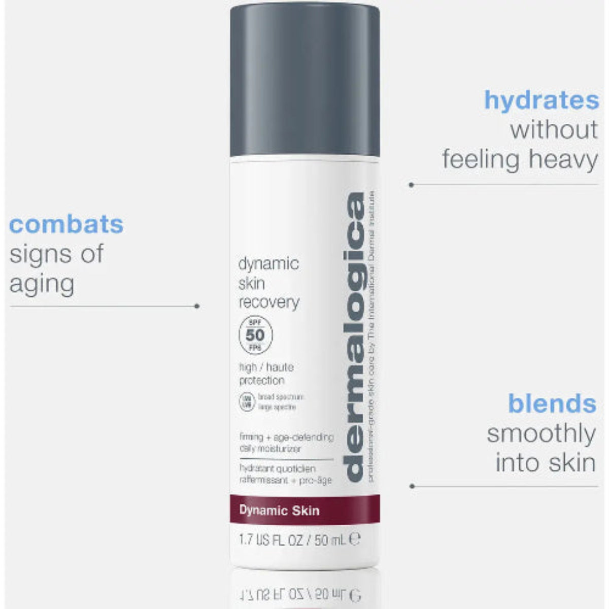 Dermalogica Dynamic Skin Recovery SPF50 50 ml – bekjemper alderstegn, fukter uten å føles tung og blander seg sømløst inn i huden