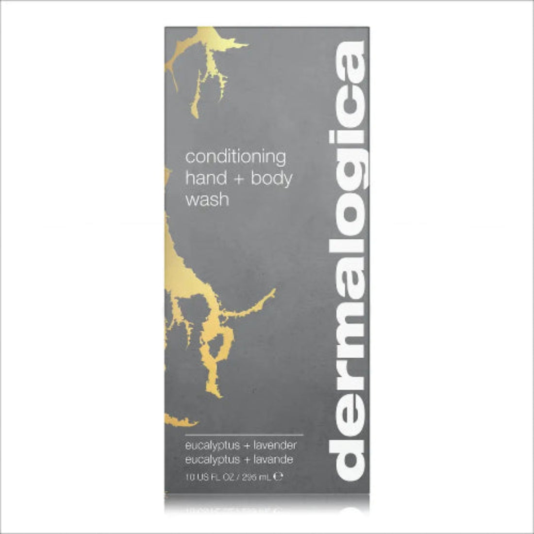  Dermalogica Conditioning Hand + Body Wash 295 ml – mørkegrå eske med eukalyptus og lavendel, professional-grade hudpleie fra Dermalogica
