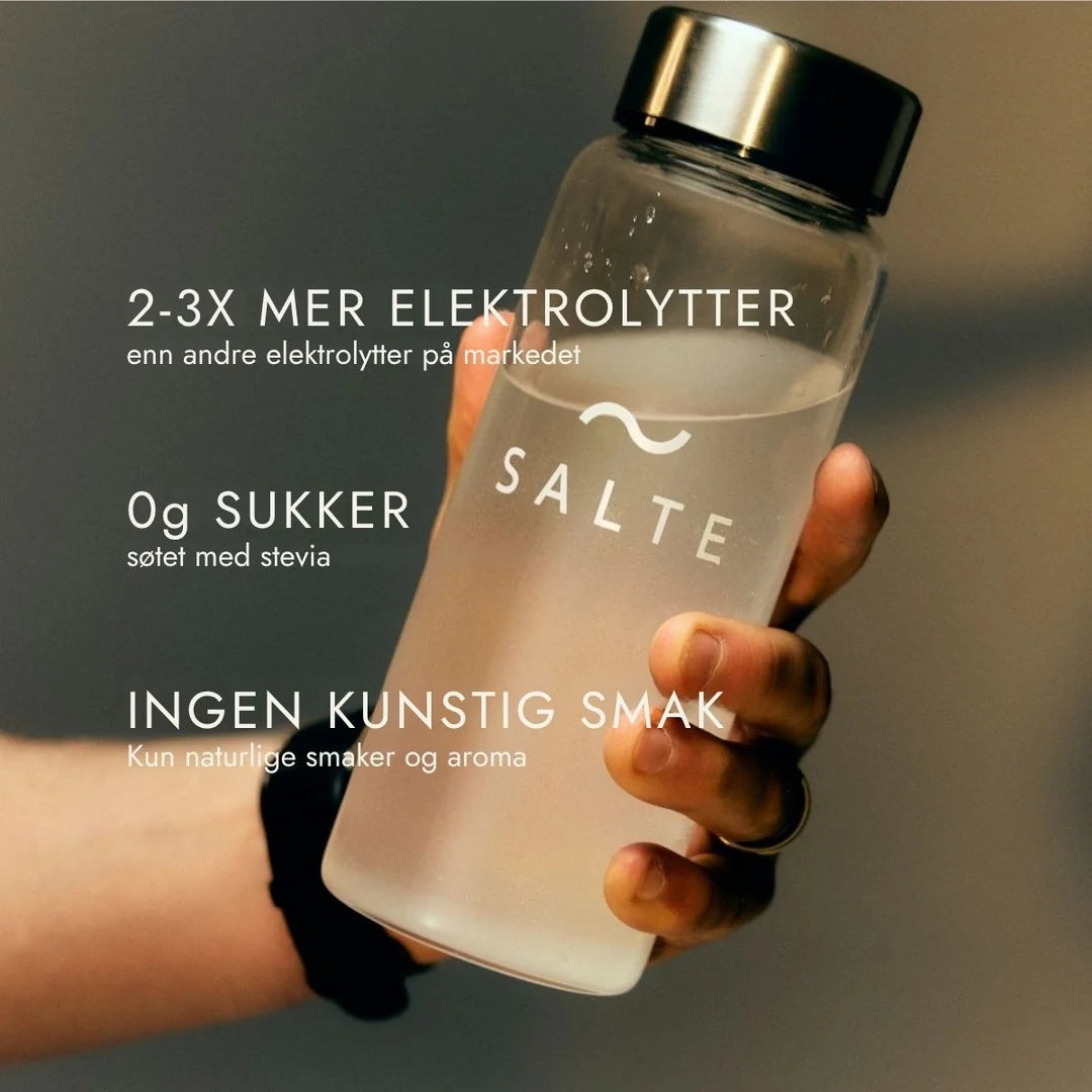 salte electrolytter 2-3x mer elektrolytter, 0g sukker, ingen kunstig smak