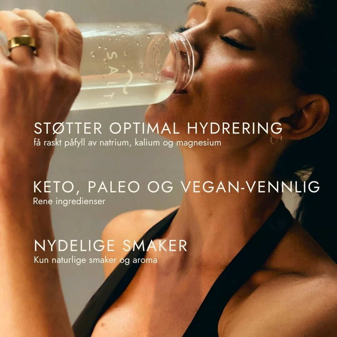 electrolytes dame som drikker denne støtter hydrering, keto/paleo/vegan-vennlig, naturlige smaker